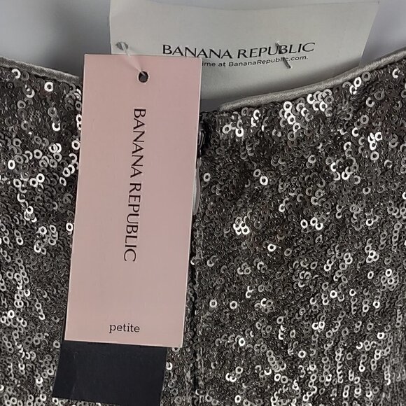 Banana Republic L’wren Scot Silver Sequin Wiggle Cocktail Dress Size 6P (NWT) - Picture 13 of 15